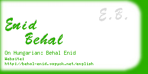enid behal business card